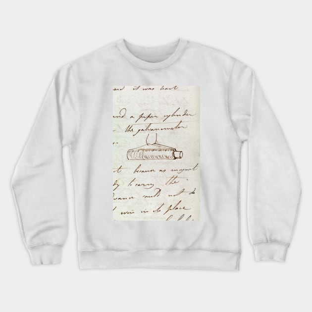 Faraday on electromagnetism, 1831 (C015/4897) Crewneck Sweatshirt by SciencePhoto